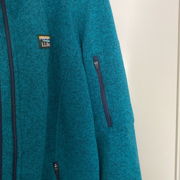 L.L.Bean Sweater Fleece Jacket Sz S REG Heather Teal - Picture 10 of 10
